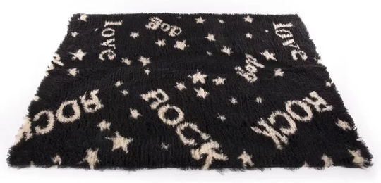 Produktbild von Martin Sellier Vetbed Ethnic Hundematte aus Fleece Schwarz/Weiß 75x100 cm
