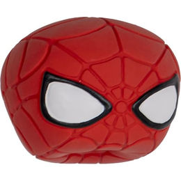 Marvel Hundespielzeug Spider-Man Gesicht aus Latex Rot und Schwarz Mini 8 x 7 x 8 cm – Bild 1 von 3