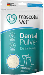 Produktbild von mascota vital Dental Pulver zur Zahnpflege für Hunde und Katzen für alle Altersstufen 250g