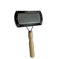 Produktbild von Mascow Doppelseitige Haustierbürste aus Holz für Hunde und Katzen 17cm Beige