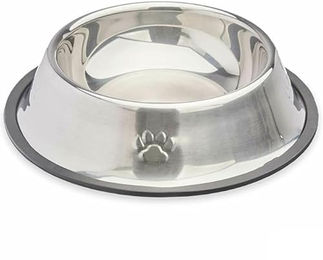 Produktbild von Mascow Futternapf für Hunde aus Metall und Gummi in Silber und Grau 22 x 6 x 22 cm 12 Stück