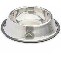 Produktbild von Mascow Futternapf für Hunde aus Metall und Gummi in Silber und Grau 22 x 6 x 22 cm 12 Stück