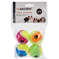 Produktbild von Mascow Hundespielzeug bunt 12 Stück aus Polyethylen und Polypropylen Ø 4,5 cm