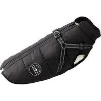 Produktbild von Mate for dogs Hundemantel Winterjacke mit integriertem Brustgeschirr wasserabweisend gefüttert Schwarz