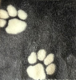 Produktbild von MATE FOR DOGS Kuscheldecke für Hunde mit Hundepfoten-Muster in Grau, 150x190 cm, flauschige Plüschdecke
