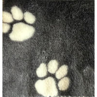 Produktbild von MATE FOR DOGS Kuscheldecke für Hunde mit Hundepfoten-Muster in Grau, 150x190 cm, flauschige Plüschdecke