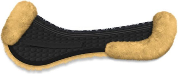 Produktbild von Matt Mattes Sattelkissen mit Lammfell vorne und hinten in Schwarz Größe M