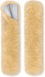 Mattes Lammfell Nasen-Genickriemenbezug mit Klett in Grau oder Beige – Bild 1 von 1