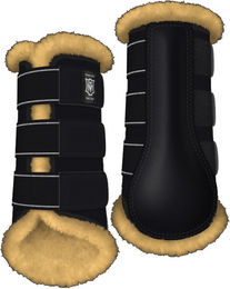 Produktbild von Mattes Profi Dressurgamaschen hinten aus Leder Schwarz Größe M