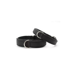 Maul Ledermanufaktur Halsband Klassik aus Leder und Nylon in Schwarz mit Silberfarbenen Elementen Größe 65 – Bild 1 von 1