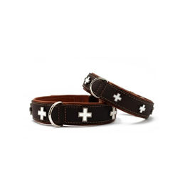 Produktbild von Maul Ledermanufaktur Hundehalsband Schweizer Kreuz aus Leder Braun 65 cm
