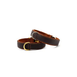 Produktbild von Maul Ledermanufaktur Leder-Halsband Klassik in Dunkelbraun-Cognac Größe 35