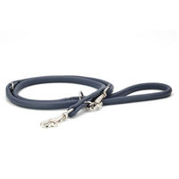 Produktbild von Maul Ledermanufaktur Lederleine rundgenäht Jeans Blau/Silber 2m/10mm