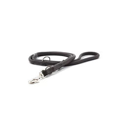 Maul Ledermanufaktur Rundleder-Leine Dunkelbraun 6mm mit Silberbeschlag – Bild 1 von 1