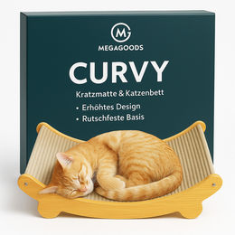 MAVURA 2in1 Katzenbett und Kratzbrett aus Holz mit Kratzmatte in Natur – Bild 1 von 5