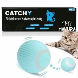 MAVURA Catchy Elektrisches Katzenspielzeug Interaktiver Automatischer Rollender Ball aus Silikon in Türkis – Bild 1 von 13