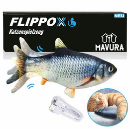 MAVURA FLIPPOX Interaktives Katzenspielzeug Elektrischer Plüsch Fisch – Bild 1 von 4