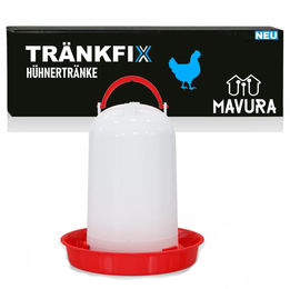 MAVURA Geflügeltränke Wasserspender für Hühner aus Kunststoff in Weiß – Bild 1 von 5