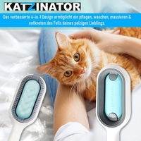 Produktbild von MAVURA Haustierbürste aus Kunststoff in Weiß für Katzen und Hunde mit kurzem und langem Fell