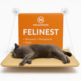 MAVURA Katzen Fenster-Hängematte in Beige – Bild 1 von 4