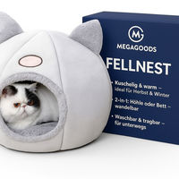 Produktbild von MAVURA Kuschelhöhle aus Plüsch für Katzen und kleine Hunde in Grau