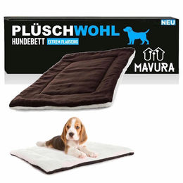 MAVURA PLÜSCHWOHL Hundebett und Katzenbett aus Plüsch in Braun – Bild 1 von 10