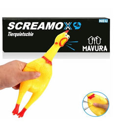 MAVURA Quietschspielzeug Huhn aus Gummi für Welpen und Hunde in Gelb und Bunt - 70 g – Bild 1 von 6