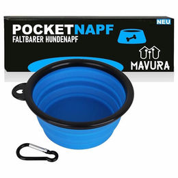 MAVURA Reisenapf für Hunde aus Silikon Blau faltbar - 350 ml – Bild 1 von 6