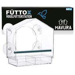MAVURA Vogelfutterhaus aus Kunststoff in Braun und Transparent – Bild 1 von 12