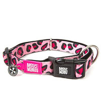 Produktbild von Max & Molly Hundehalsband mit Smart ID Leopard Pink M gepolstert und wasserdicht für mittelgroße Hunde