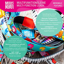 Produktbild von Max & Molly Multifunktions Hundeleine 2m gepolstert mit 2 Karabinern Matrix Orange