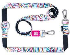 Max & Molly Multifunktionsleine Magic Zebra S aus Neopren wasserabweisend bunt – Bild 1 von 2