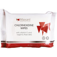 Produktbild von Maxani Reinigungstücher mit Chlorhexidin 40 Stück Weiß