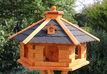 Produktbild von Maxi Vogelhaus aus Holz in Schwarz XXL 67 x 45 cm behandelt