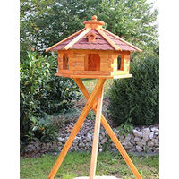 Produktbild von Maxi Vogelhaus aus Holz mit Ständer in Rot 67 x 45 cm