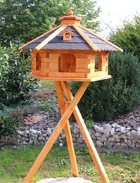 Produktbild von Maxi XXL Vogelhaus aus Holz mit Ständer in Schwarz 67 x 45 cm