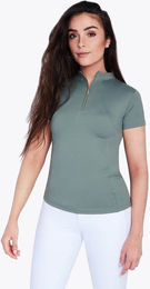 Maximilian Equestrian Base Layer Damen Funktionsshirt Kurzarm Dusty Green Größe L – Bild 1 von 1