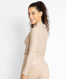 Maximilian Equestrian Base Layer Damen Long Sleeve Funktionsshirt Beige XS – Bild 1 von 1