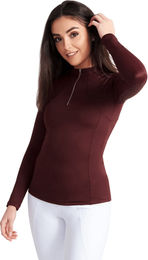 Maximilian Equestrian Base Layer Damen Long Sleeve Funktionsshirt Bordeaux XXS – Bild 1 von 1