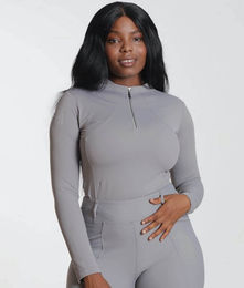 Maximilian Equestrian Base Layer Damen Long Sleeve Funktionsshirt Grau XL – Bild 1 von 1