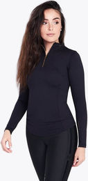 Maximilian Equestrian Base Layer Damen Long Sleeve Funktionsshirt Schwarz/Gold Größe L – Bild 1 von 1