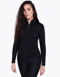 Maximilian Equestrian Base Layer Damen Long Sleeve Funktionsshirt Schwarz/Silber Größe M – Bild 1 von 1