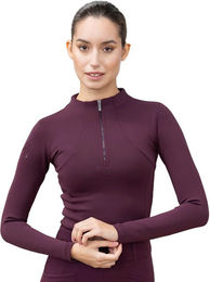 Maximilian Equestrian Base Layer Damen Winter Long Sleeve Funktionsshirt Fleece Bordeaux Grösse S – Bild 1 von 1