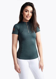 Maximilian Equestrian Base Layer Funktionsshirt Damen Kurzarm Grün Größe S – Bild 1 von 1