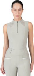 Maximilian Equestrian Damen Sleeveless Frame Funktionsshirt Laurel mit Mesh-Einsatz in Grün oder Grau Grösse XXS – Bild 1 von 1