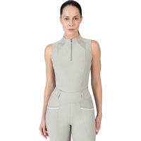 Produktbild von Maximilian Equestrian Damen Sleeveless Frame Funktionsshirt Laurel mit Mesh-Einsatz in Grün oder Grau Grösse XXS