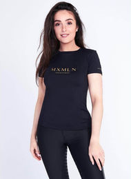 Maximilian Equestrian Damen Technical T-Shirt Schwarz Gold Größe M – Bild 1 von 1