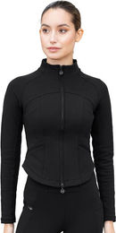 Maximilian Equestrian Fleecejacke Damen Contour Übergangsjacke Schwarz L – Bild 1 von 1