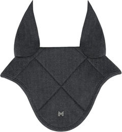 Maximilian Equestrian Fliegenhaube Herringbone Ear Bonnet Grau Full aus Stoff – Bild 1 von 1