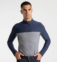 Maximilian Equestrian Funktionsshirt Herren Langarm Kent Base Layer Grey/Navy Größe S – Bild 1 von 1